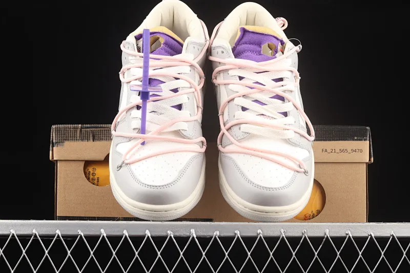 All Categories Nk SB Dunk Series Nk SB Dunk Low Low-top sneakers Pure original version OF x Nk Dunk Low OW Gray SB smashed backboard fashion casual sneakers DM1602-119